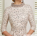 The polka-choker retro mum bridal dress