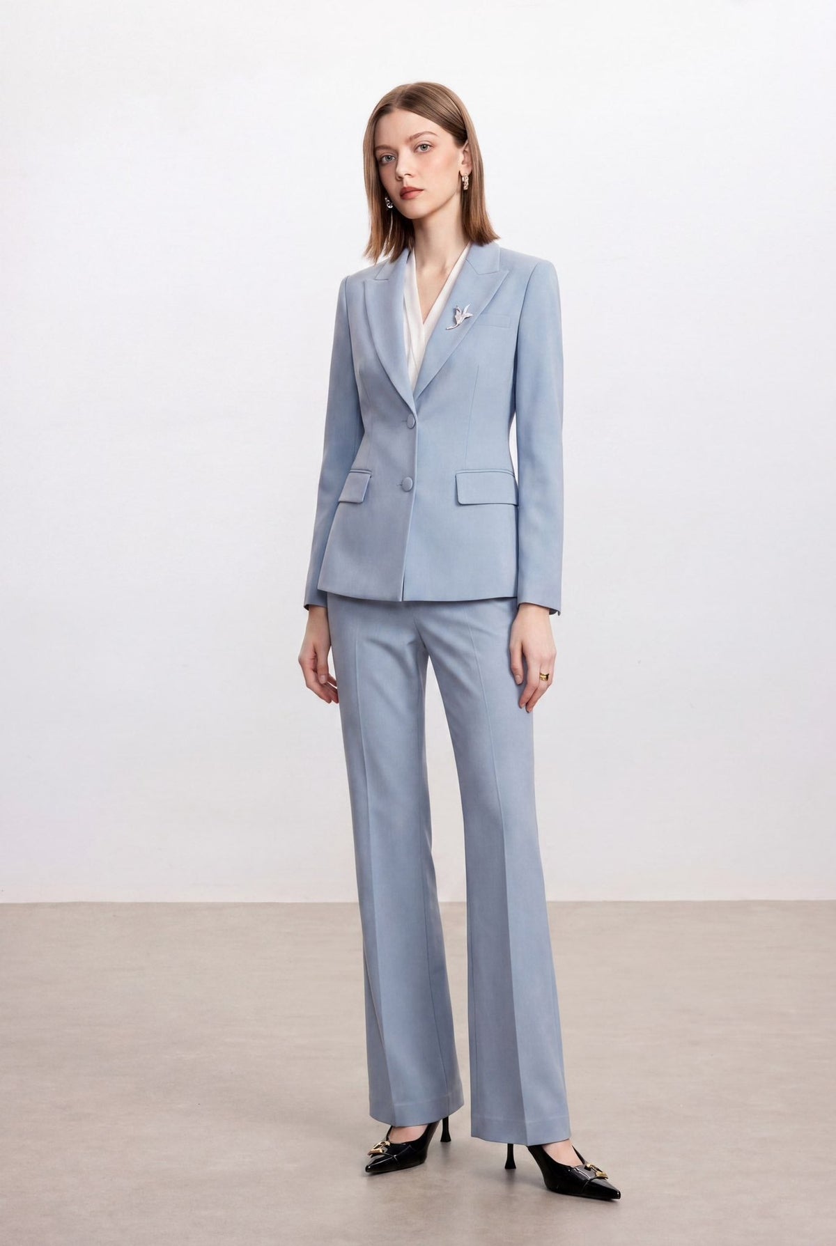 The Serene Skyline Modern Power Suit