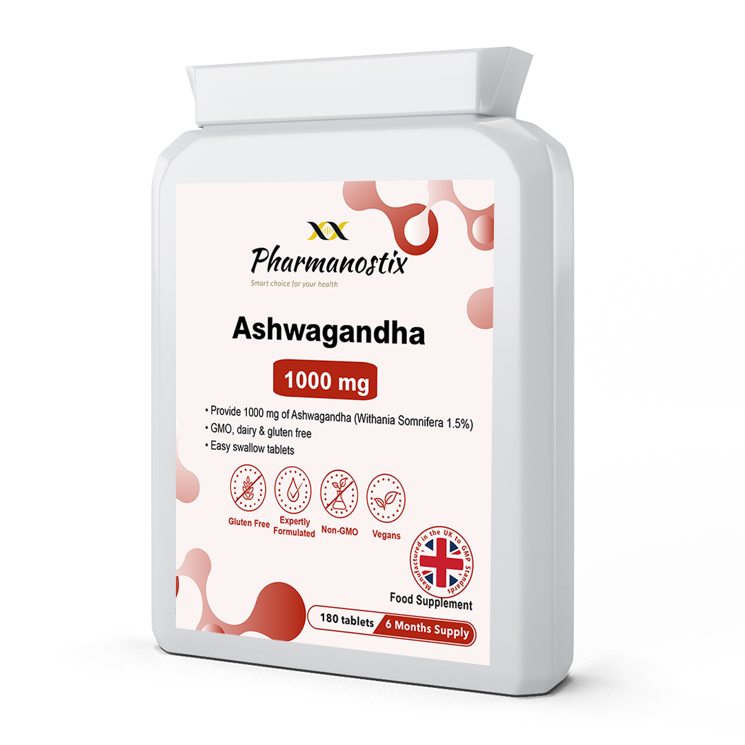 Ashwagandha 1000m Tablet,  1.5% Withanolides, 180 Vegan Tablets