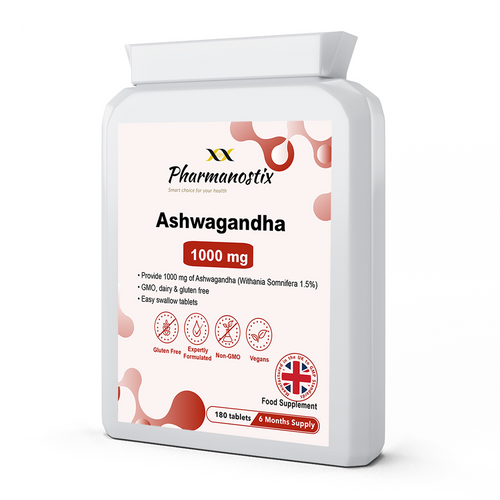 Ashwagandha 1000m Tablet,  1.5% Withanolides, 180 Vegan Tablets
