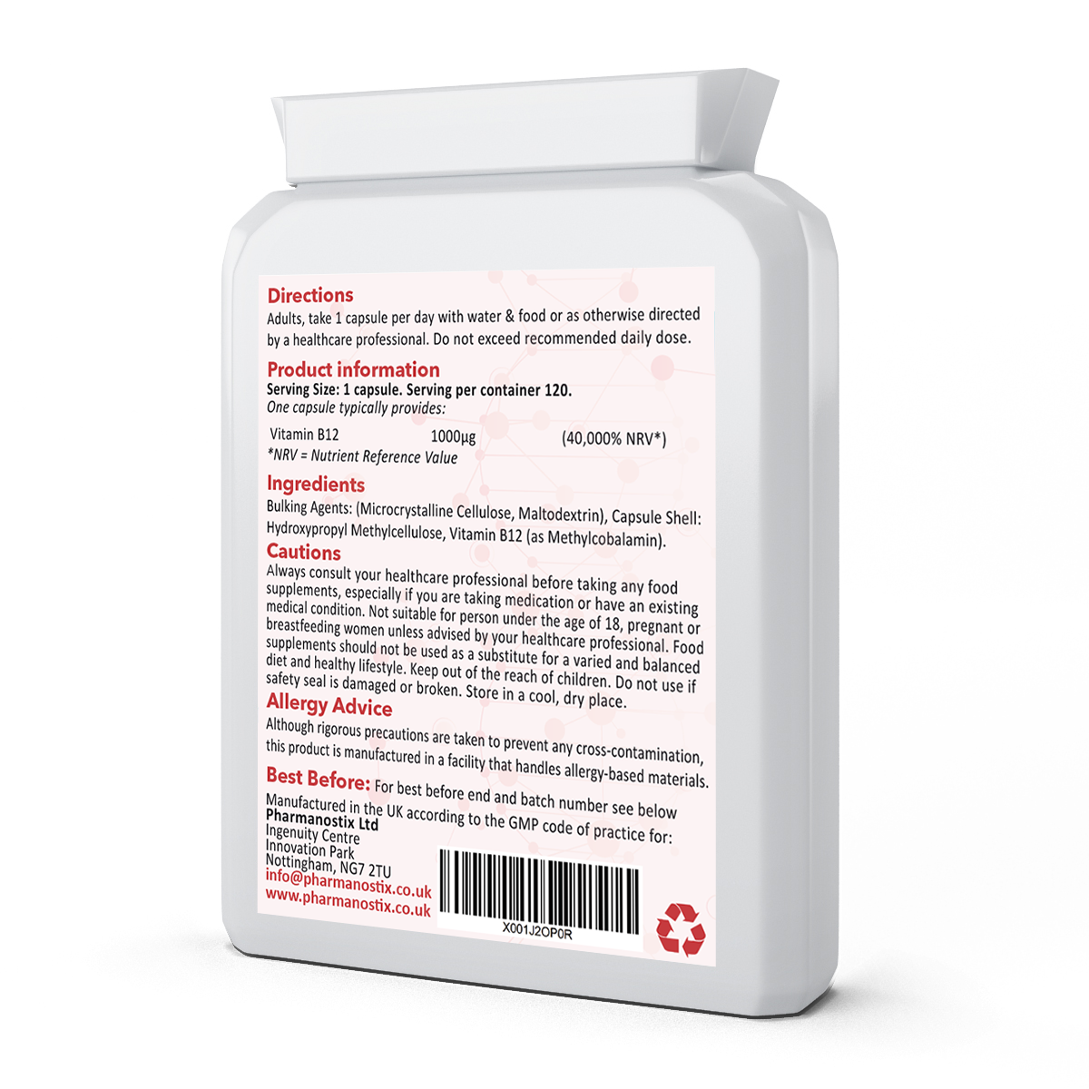 Vitamin B12 Methylcobalamin 1000mcg Capsules